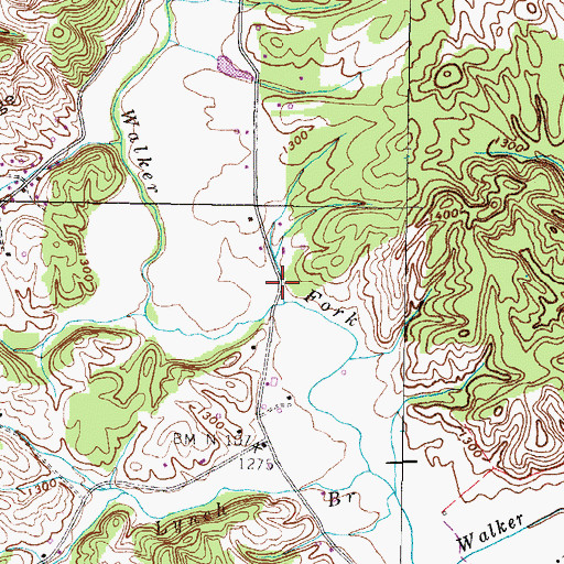 Topographic Map of Murrell Cemetery, TN