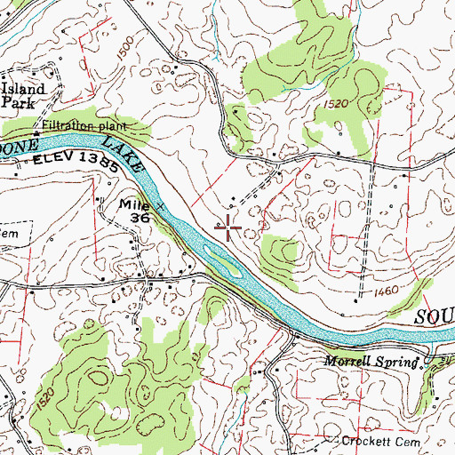 Topographic Map of Riley Cemetery, TN