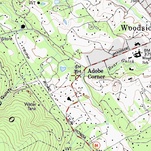 Topographic Map of West Union Creek, CA
