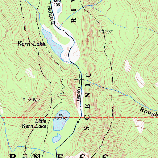 Topographic Map of Rough Creek, CA