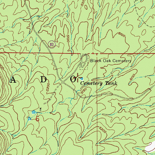 Topographic Map of Cemetery Tank, AZ