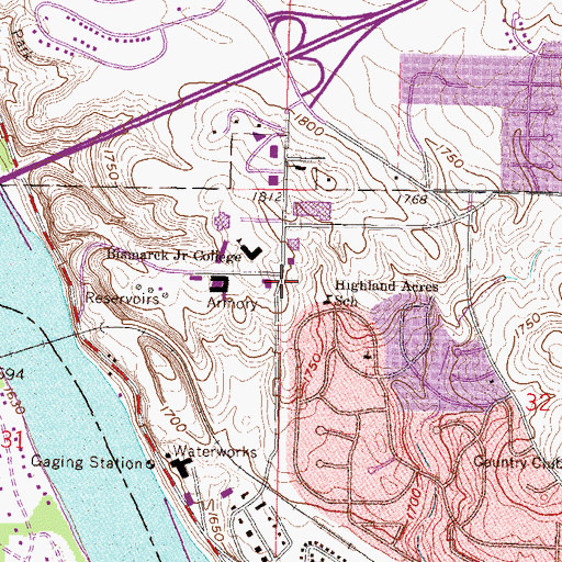 Topographic Map of Mystic Hall, ND