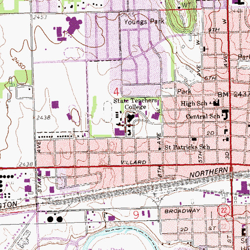 Topographic Map of Stickney Hall, ND