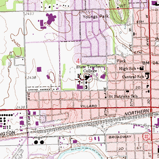 Topographic Map of DeLong Hall, ND