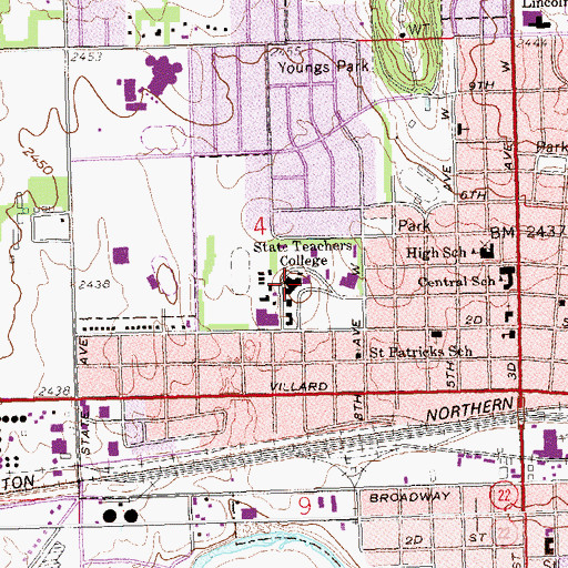 Topographic Map of May Hall, ND