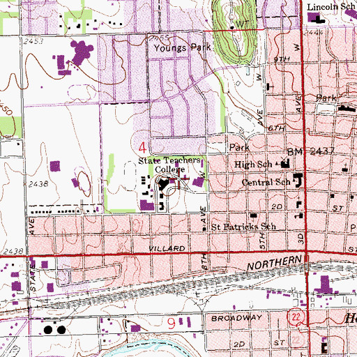 Topographic Map of Selke Hall, ND