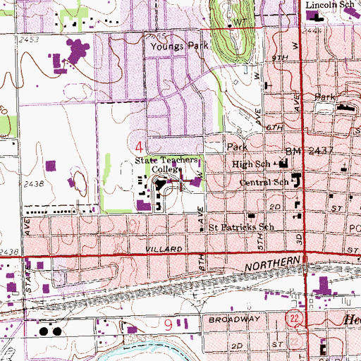 Topographic Map of International Flag Plaza, ND