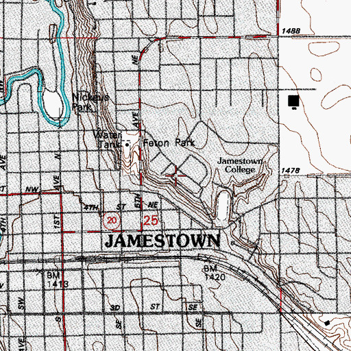 Topographic Map of Sorkness Center, ND