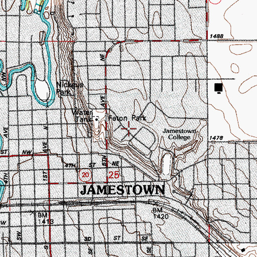 Topographic Map of Voorhees Chapel, ND