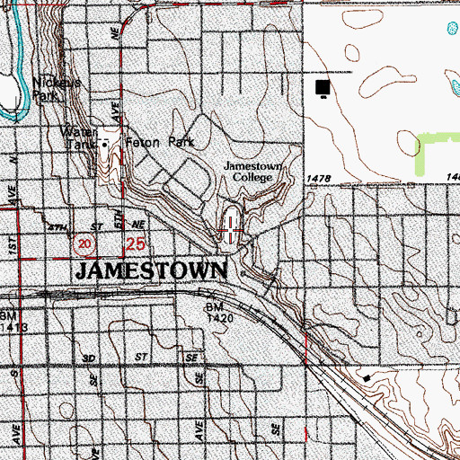 Topographic Map of Taylor Stadium, ND