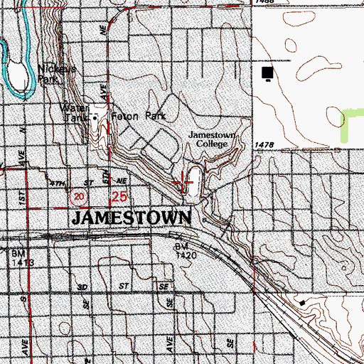 Topographic Map of Rollie Greeno Track, ND