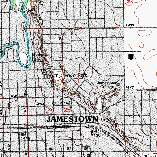 Topographic Map of Westminster Hall, ND