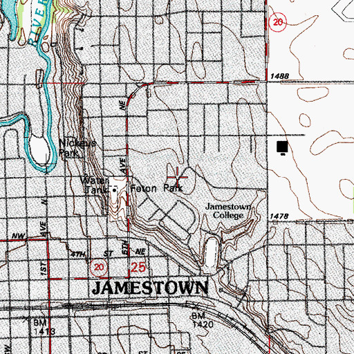 Topographic Map of Nierling Hall, ND