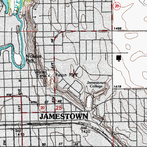 Topographic Map of Wilson Hall, ND