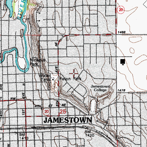 Topographic Map of Seibold Hall, ND