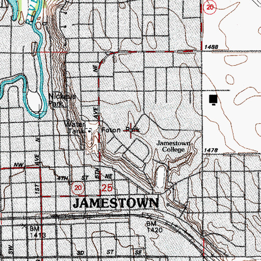 Topographic Map of Lyngstad Center, ND