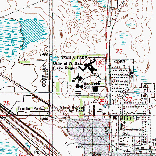Topographic Map of Erlandson Building, ND