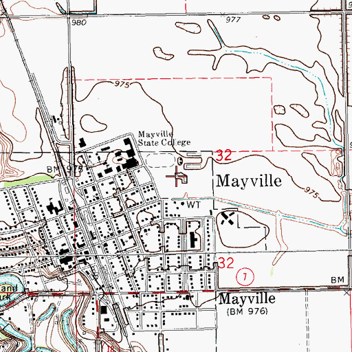 Topographic Map of Veterans Memorial Stadium, ND