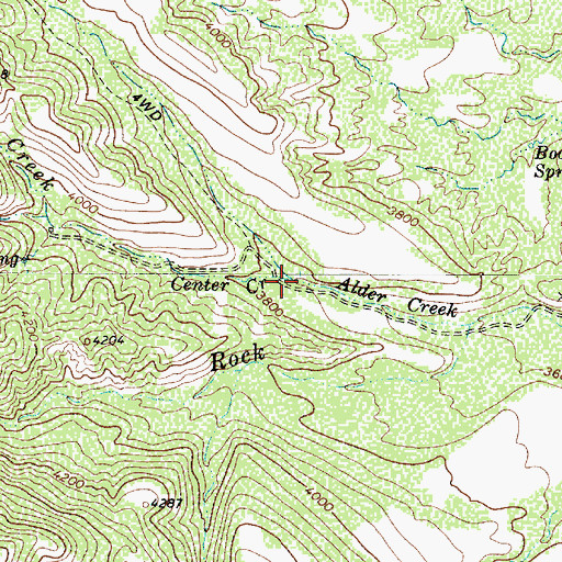 Topographic Map of Center Creek, AZ