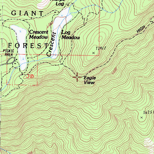Topographic Map of Eagle View, CA