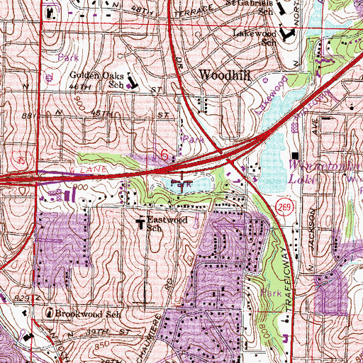 Topographic Map of Chaumiere Woods Park, MO