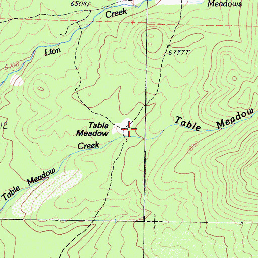 Topographic Map of Table Meadow, CA