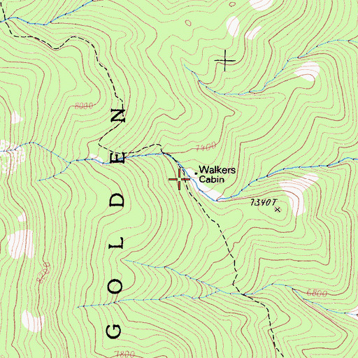Topographic Map of Walkers Cabin, CA
