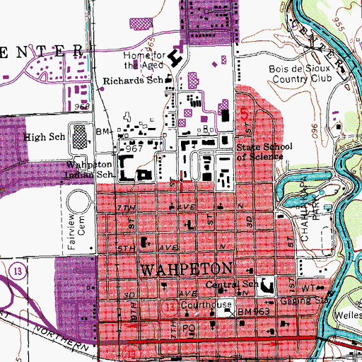 Topographic Map of Forkner Residence Hall, ND