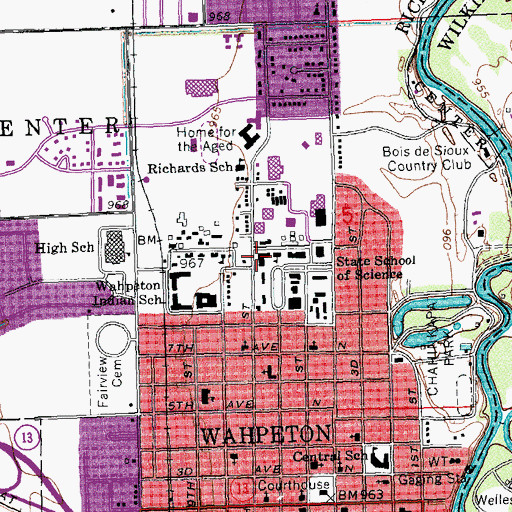 Topographic Map of Haverty Hall, ND