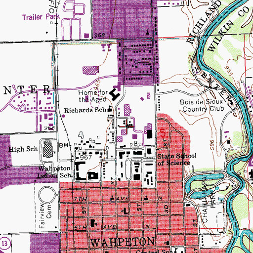 Topographic Map of Technical Center, ND