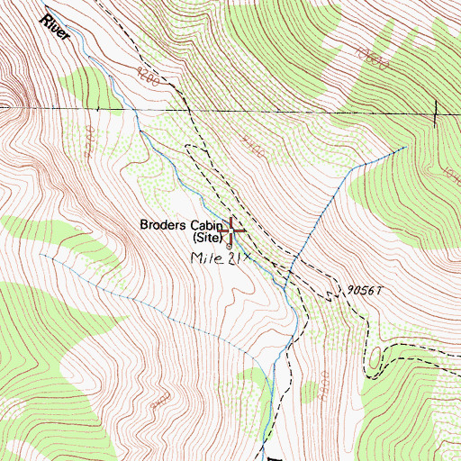 Topographic Map of Broders Cabin, CA