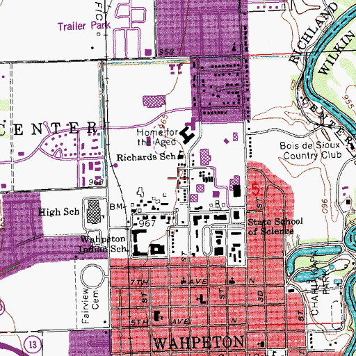 Topographic Map of Patterson Maintenance Center, ND