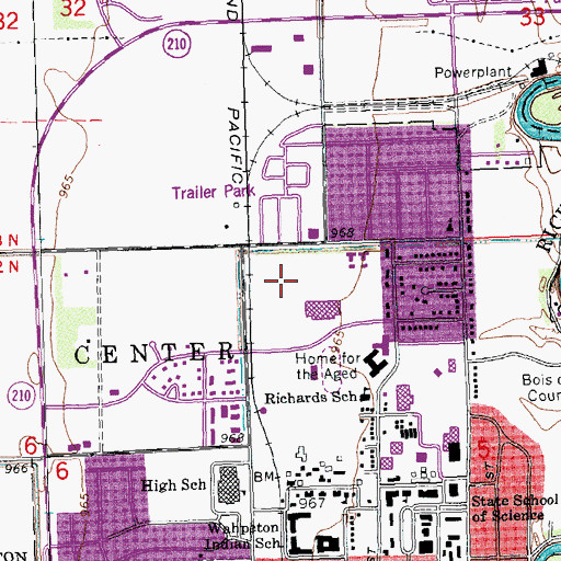 Topographic Map of Gayle Miller Softball Complex, ND