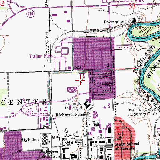 Topographic Map of Southeast College Complex Apartments, ND