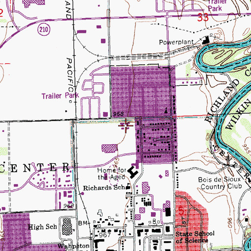 Topographic Map of Thirty-Six College Complex Apartments, ND