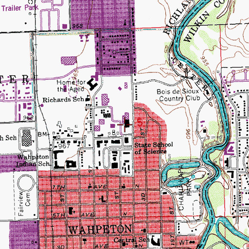 Topographic Map of Trade Technology II Building, ND