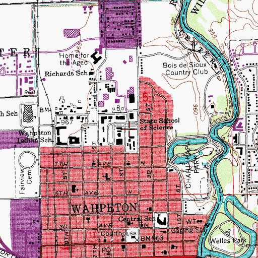 Topographic Map of Ballweber Hall, ND
