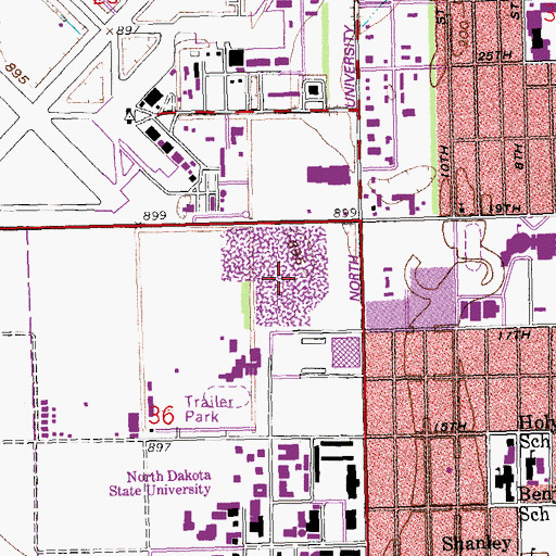 Topographic Map of Fargodome, ND
