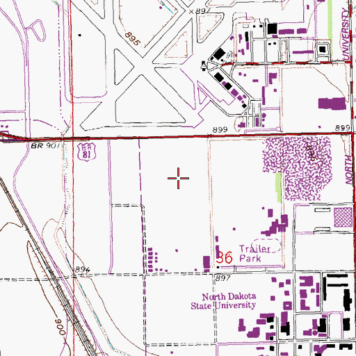 Topographic Map of Sanford Building, ND