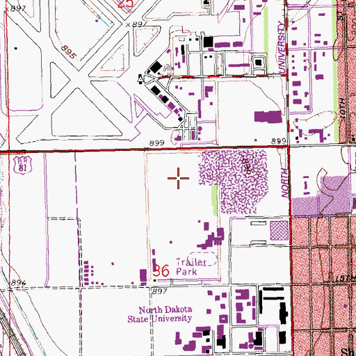 Topographic Map of Research II Building, ND