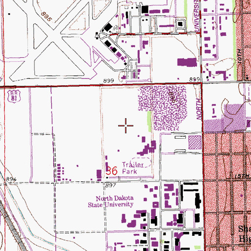 Topographic Map of Research I Building, ND