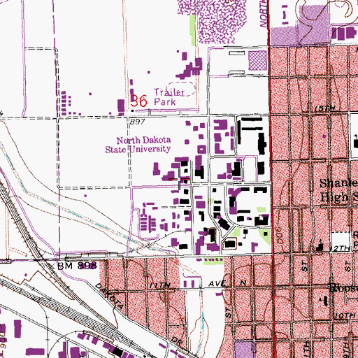Topographic Map of Gate City Bank Auditorium, ND