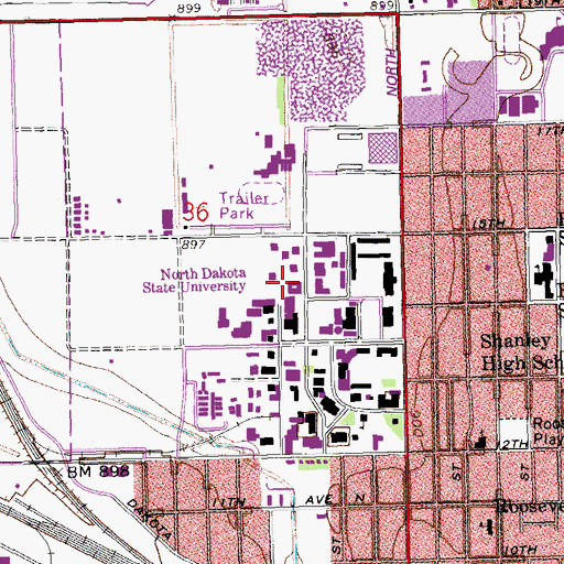 Topographic Map of Walster Hall, ND