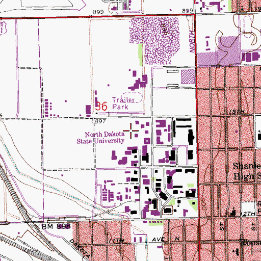Topographic Map of Pavek Hall, ND