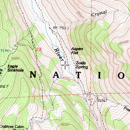 Topographic Map of Soda Spring, CA