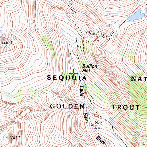 Topographic Map of Bullion Flat, CA