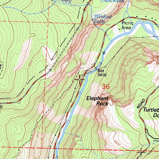 Topographic Map of The Gateway, CA