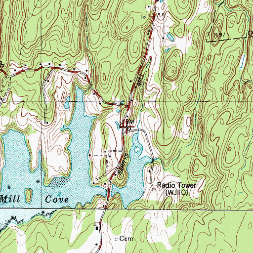 Topographic Map of Littlefield School (historical), ME