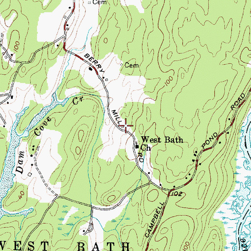 Topographic Map of Old West Bath Meeting House (historical), ME