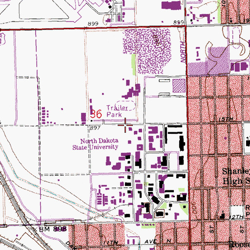 Topographic Map of Seim Hall, ND